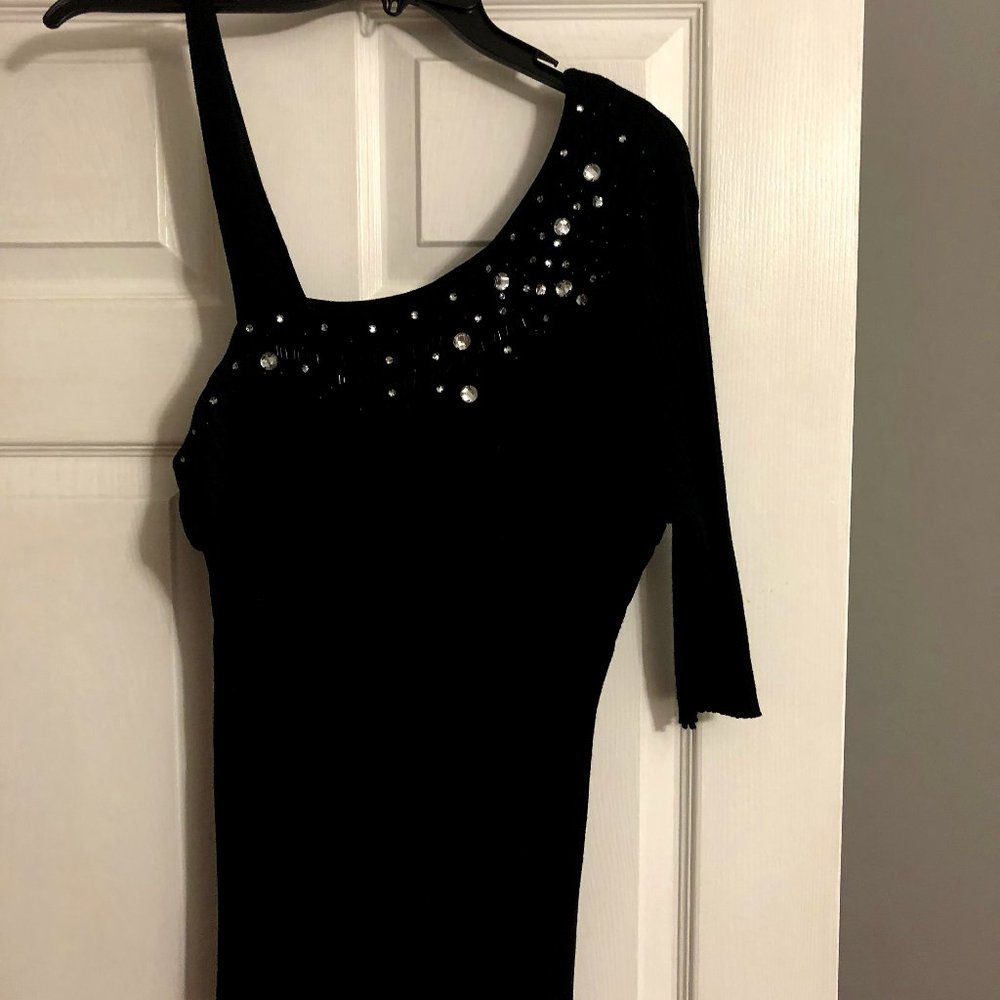Black one shoulder sweater